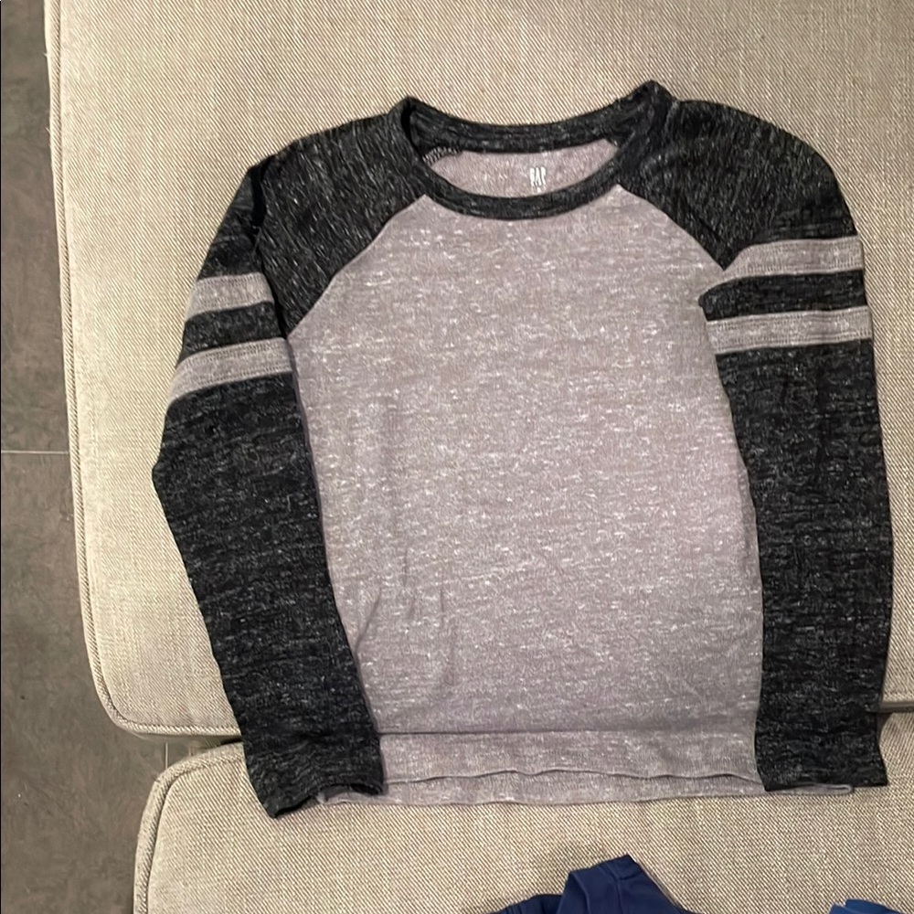 Gray and Black Kids Raglan Shirt